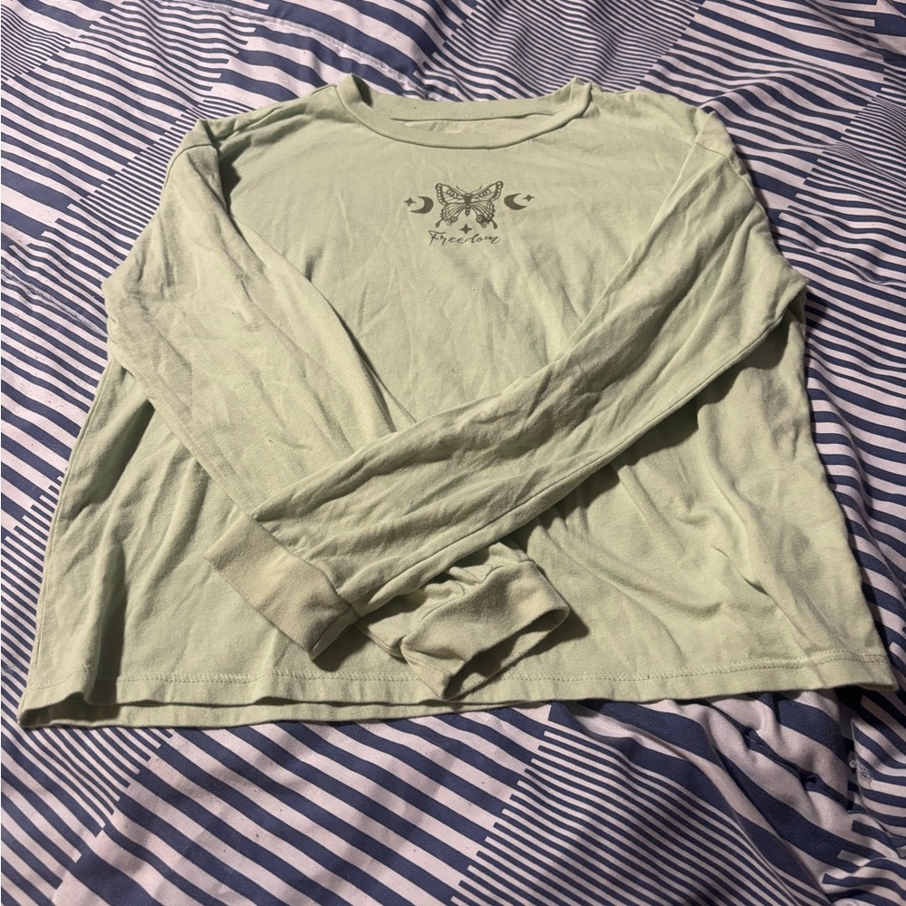 Wonder Nation Light Green Long Sleeve Tee